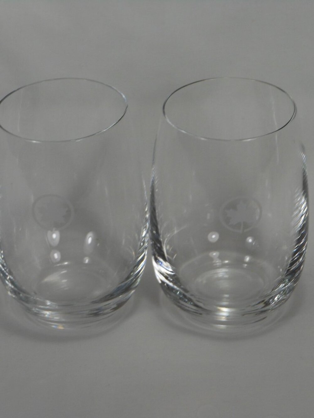pair of Air Canada 10oz serving glasses